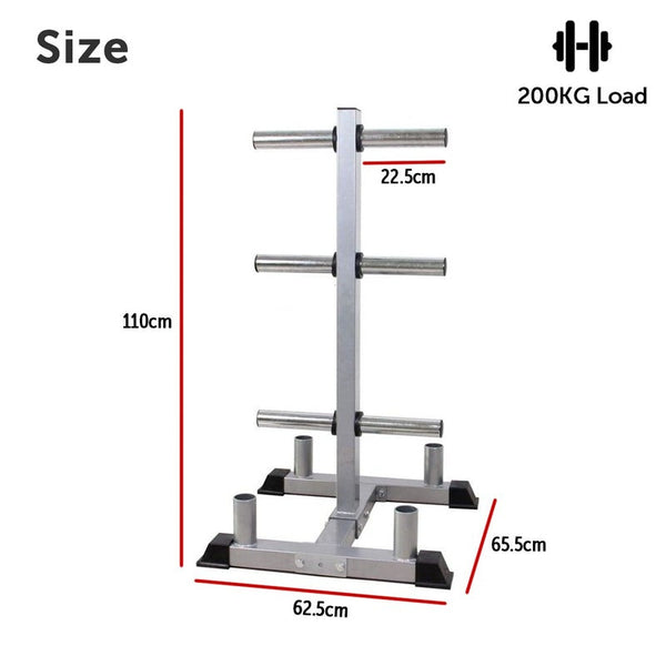 Olympic Weight Plate Holder With Barbell Storage Rack